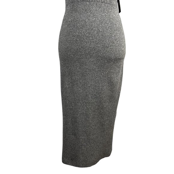 Express Women’s Strappy Ribbed Knit Midi Dress Medium Charcoal Gray Bodycon NWT - Picture 3 of 10